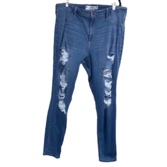 Hollister jean leggings curvy ultra high‎ rise waist skinny distressed stretch - Picture 5 of 5